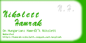 nikolett hamrak business card